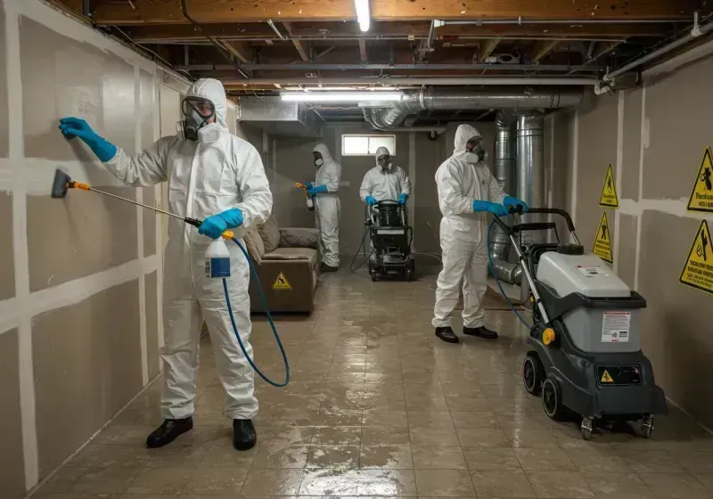 Basement Moisture Removal and Structural Drying process in Rockwall, TX